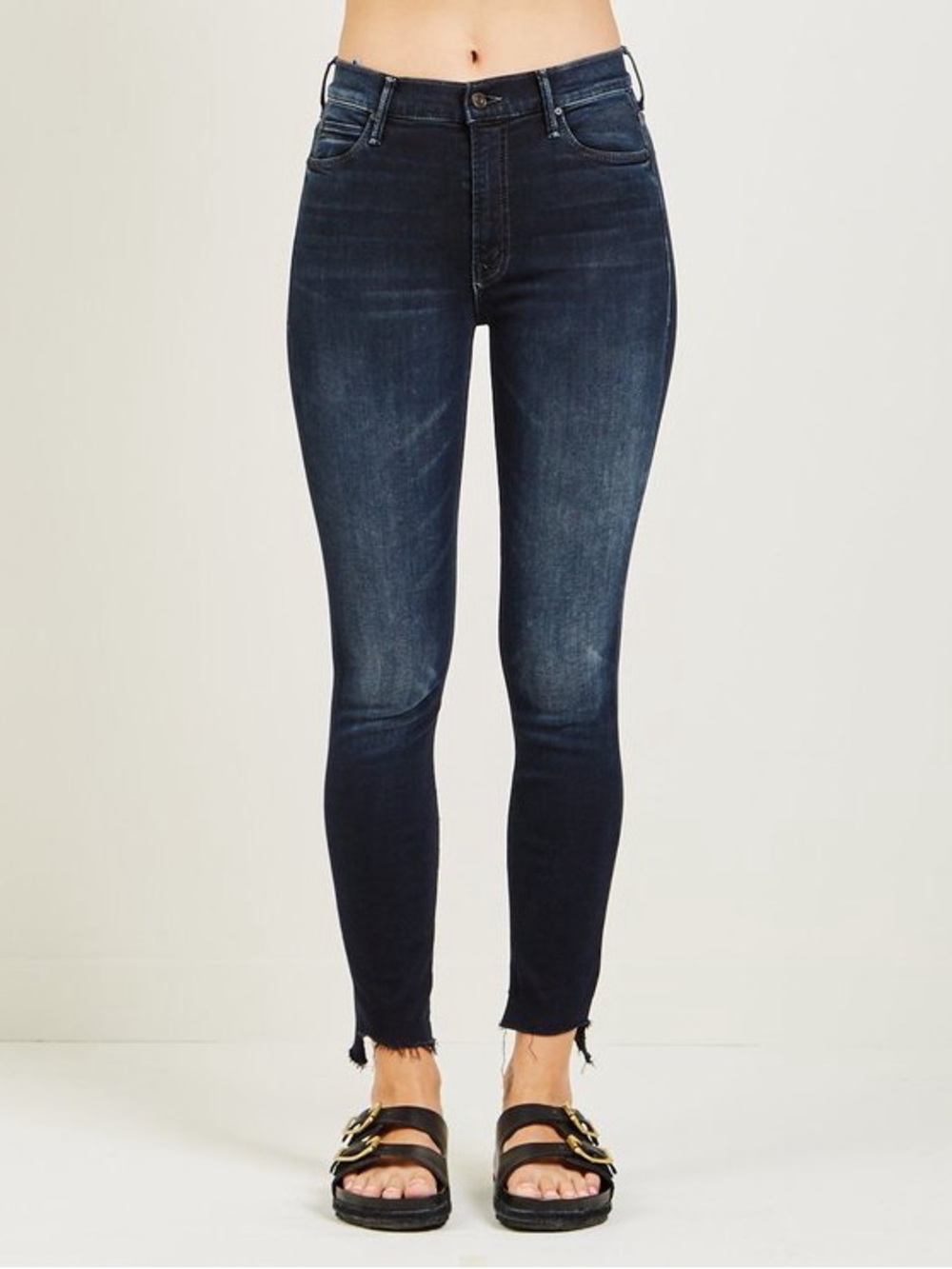 MOTHER The Stunner Zip Two Step Fray High Waist Skinny Jeans Size 25